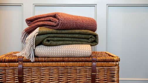 A selection of throws from the 2025 autumn/winter collection